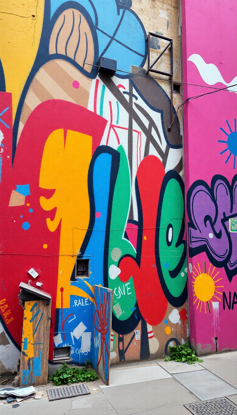 Street Art Mural Colorful Wall Photorealistic Wallpaper