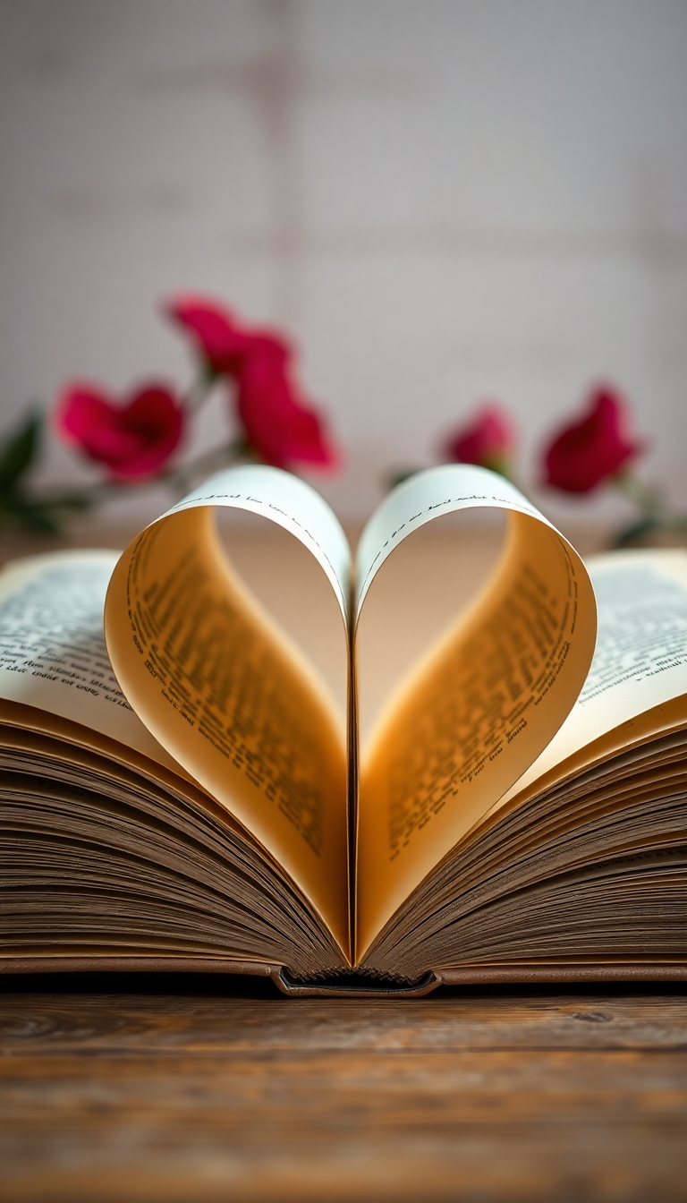 Book Pages Heart Shape Romantic Aesthetic Wallpaper