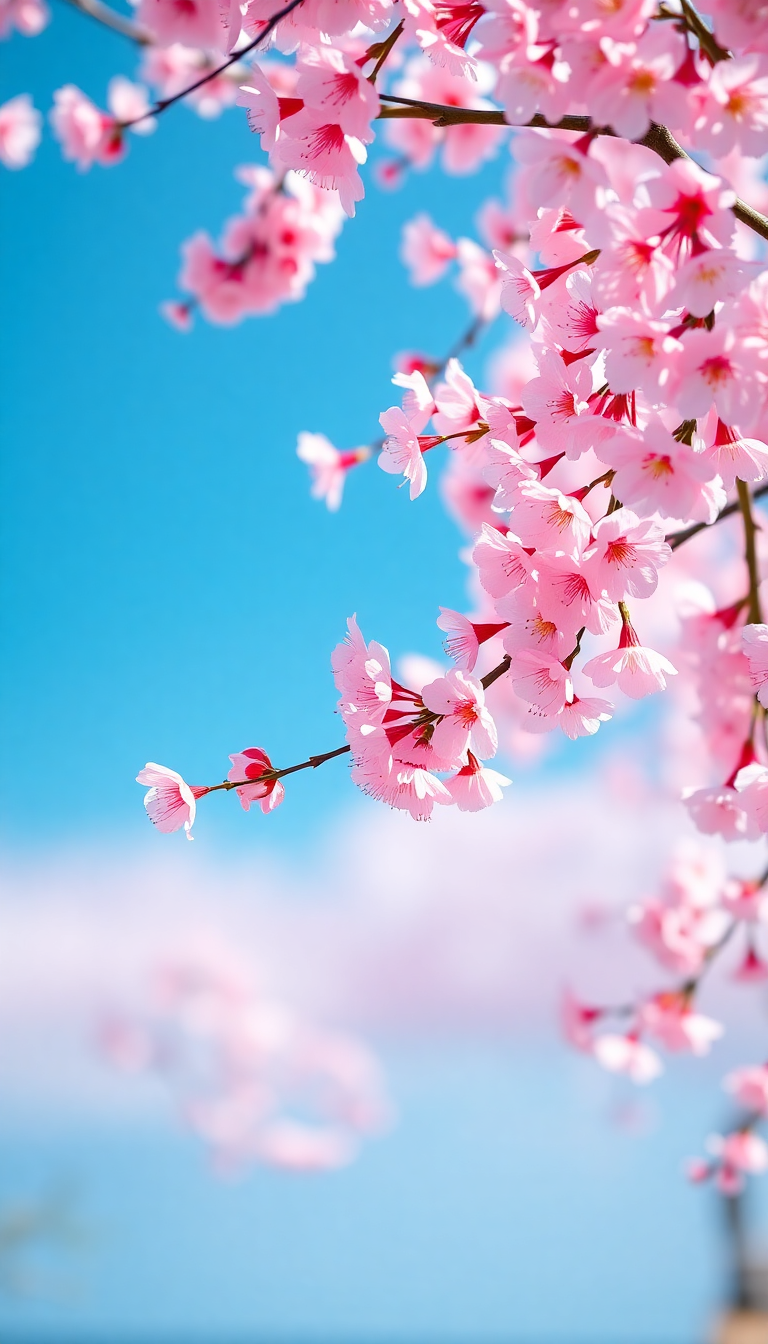 Romantic Luminous Spring Cherry Blossoms Wallpaper