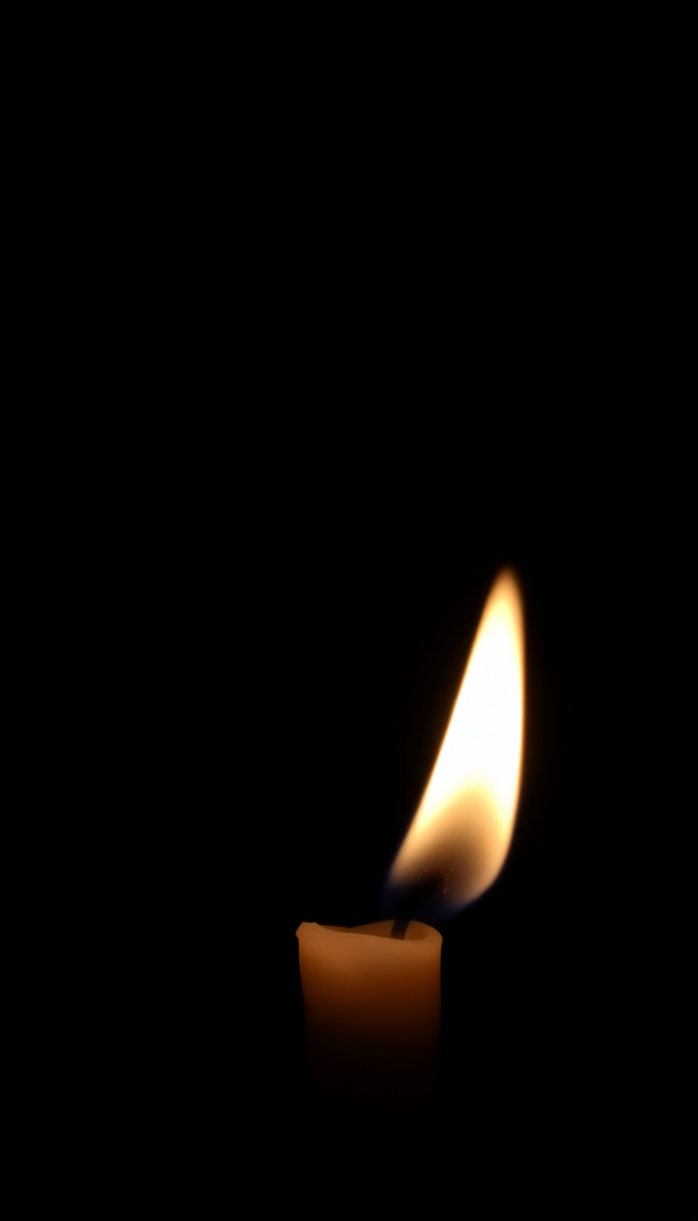 Pure Single Candle Flame Complete Darkness Wallpaper