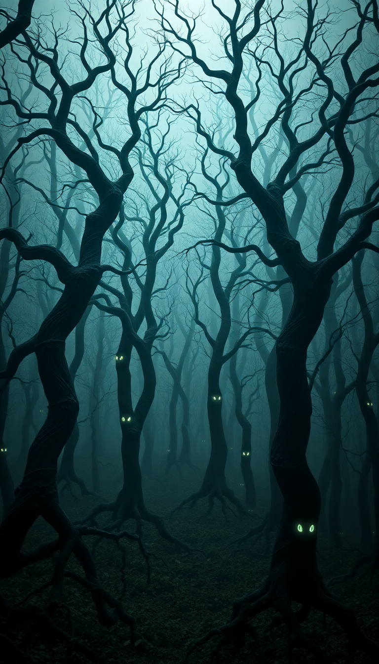 Delicate Dramatic Dark Enchanted Forest Wallpaper