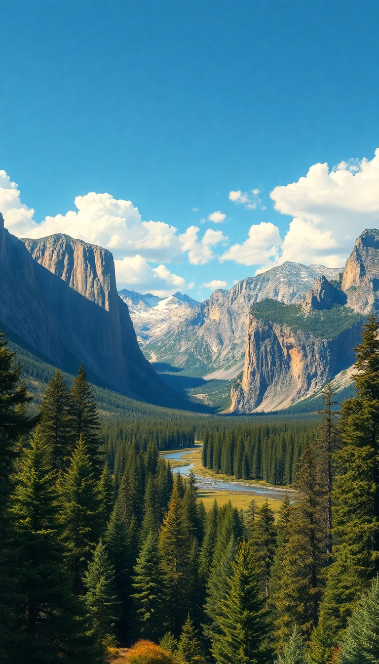 Forest Vintage Poster National Digital art Wallpaper