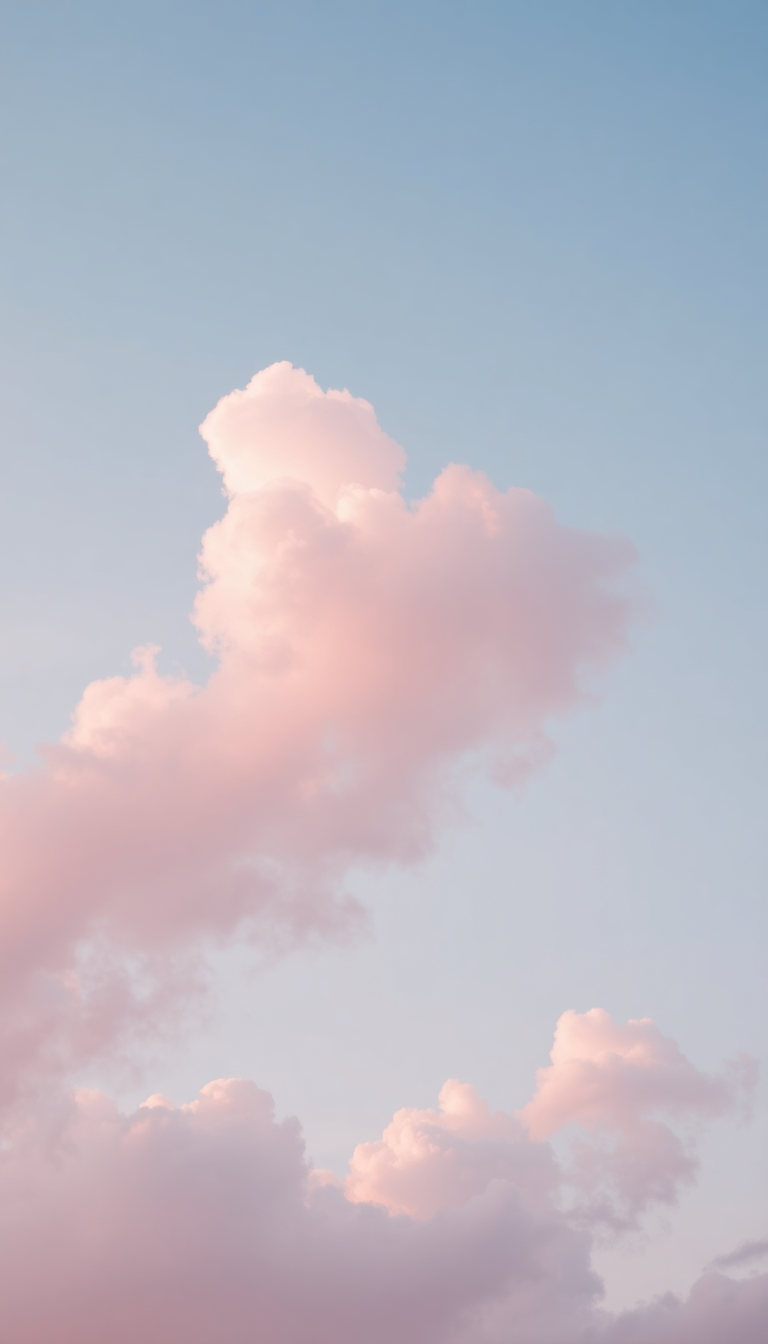 Gorgeous Hazy Pink Cloud Cotton Wallpaper