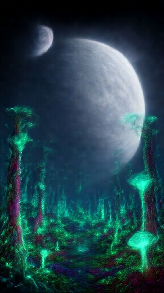 Molten Alien Forest On Distant Digital art Wallpaper