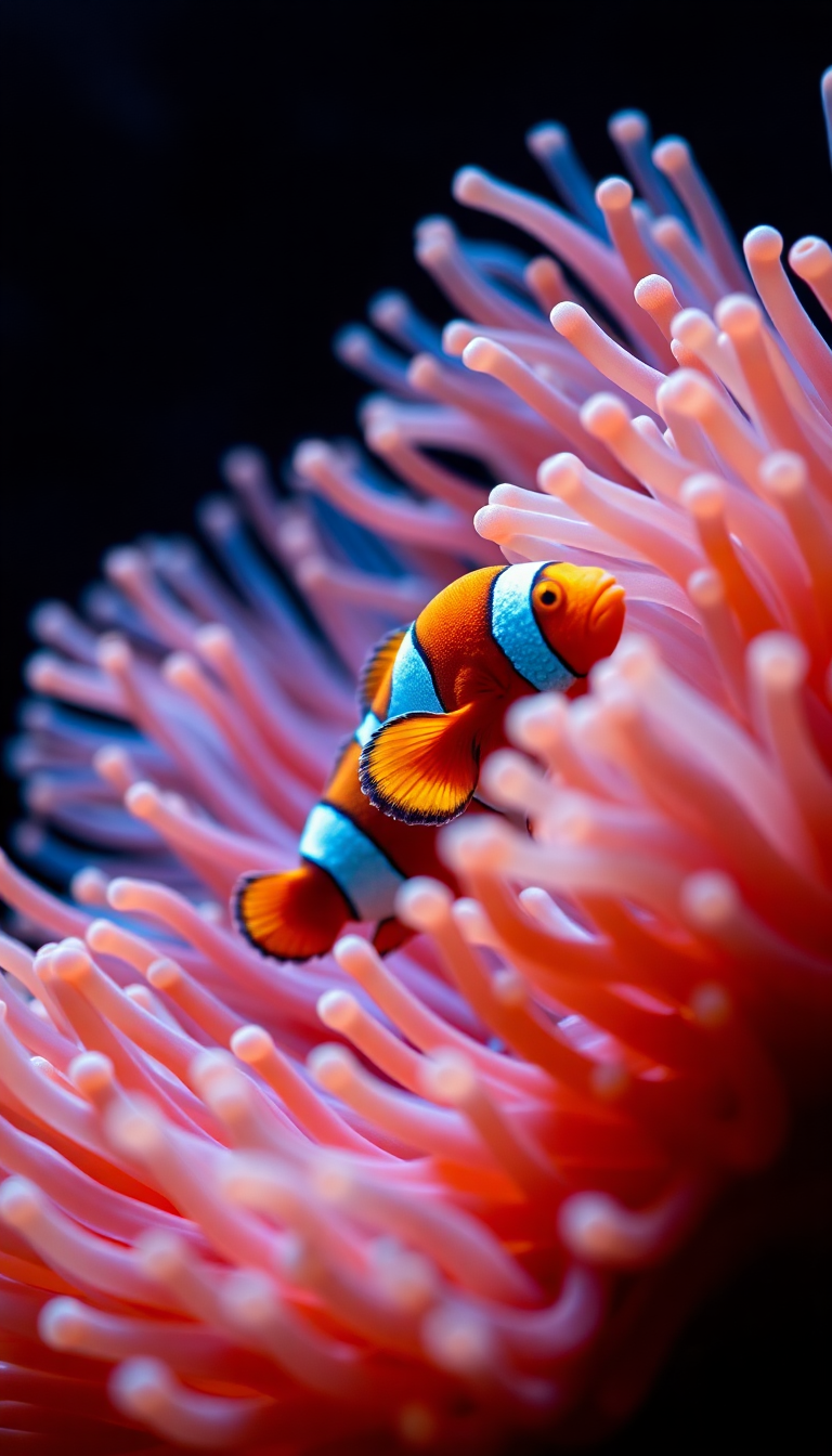 Photorealistic Cool And Clownfish Macro Wallpaper