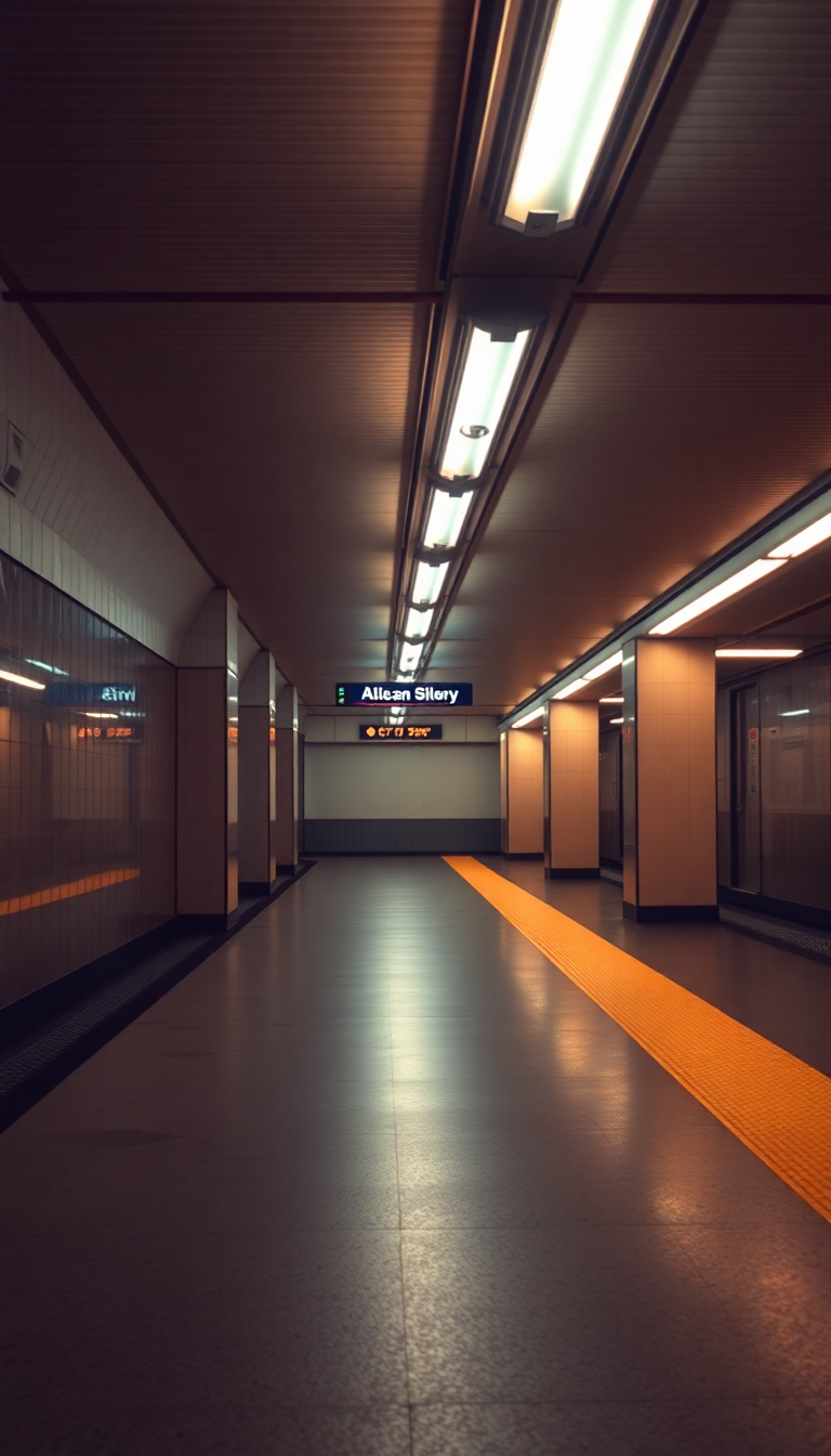 Ornate Mesmerizing Empty Subway Station Wallpaper