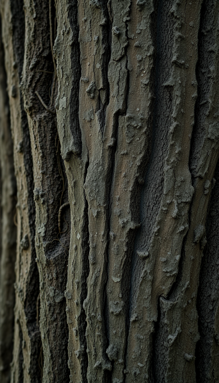Ornate Bark Texture Macro Lines Photorealistic Wallpaper