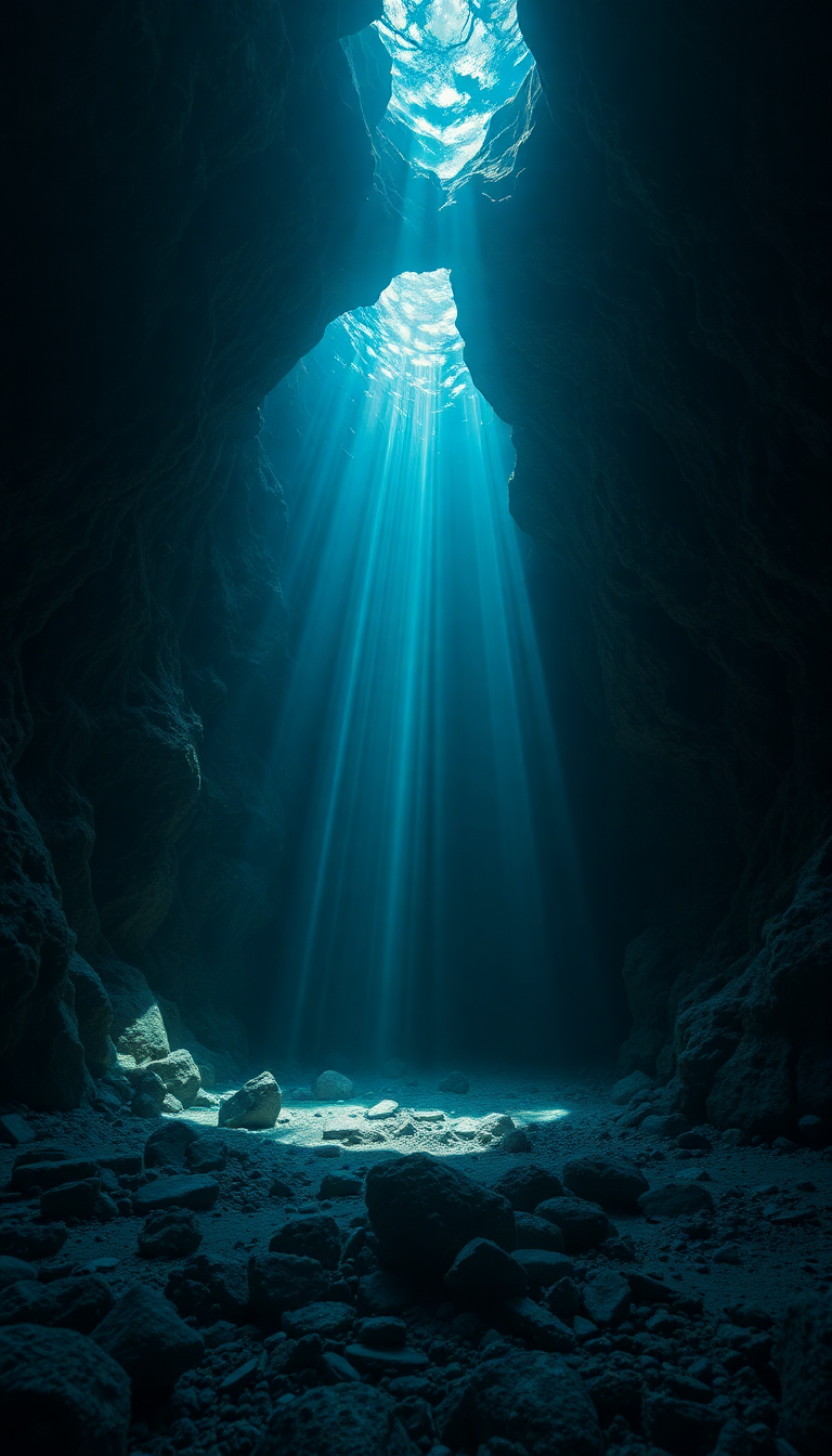 Nature Pristine Underwater Cave Entrance Wallpaper