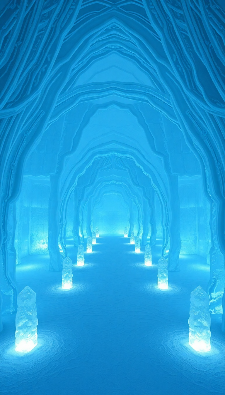 Ancient Sculptures Frozen Interior Hotel Photorealistic Wallpaper