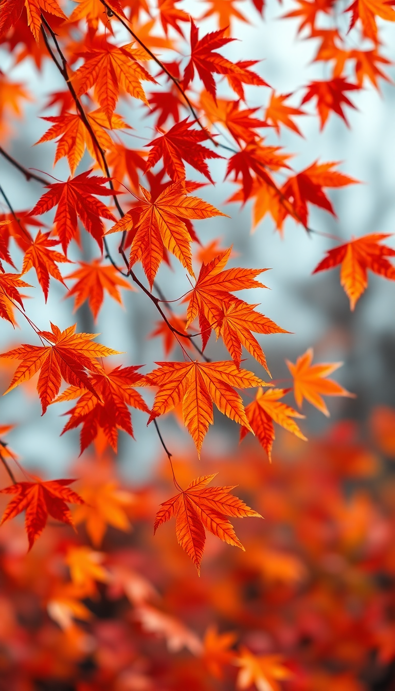 Maple Red Orange Golden Nature HQ Wallpaper