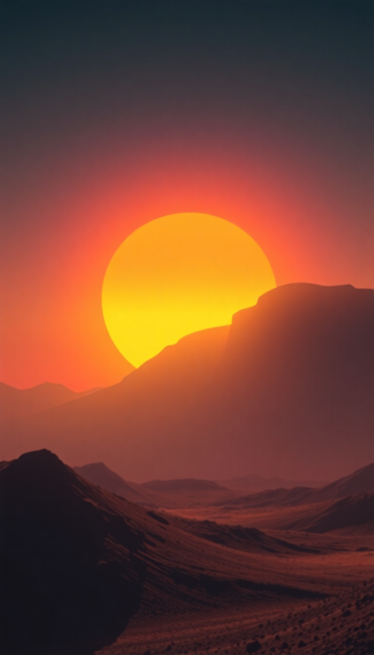 Digital art Gentle Sunrise Three Suns Wallpaper