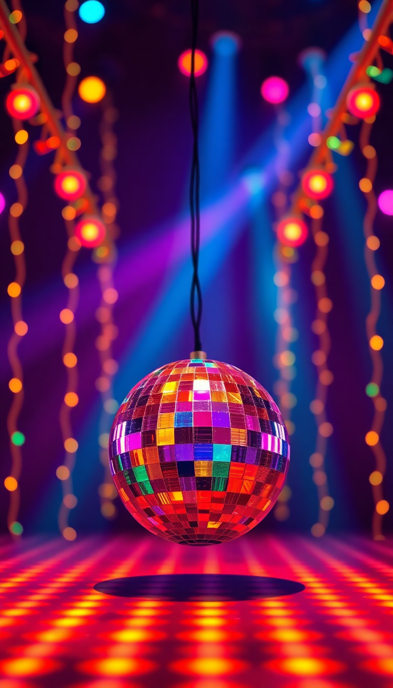 Timeless 70s Ball Colorful Photorealistic Wallpaper