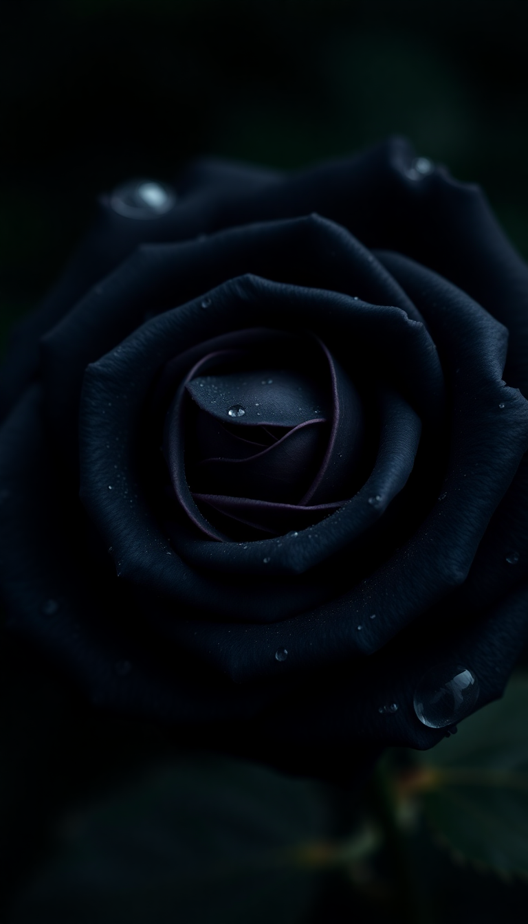 Premium Black With Droplets Photorealistic Wallpaper