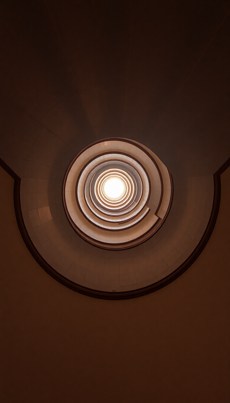 Spiral Staircase Looking Up Endless Photorealistic Wallpaper
