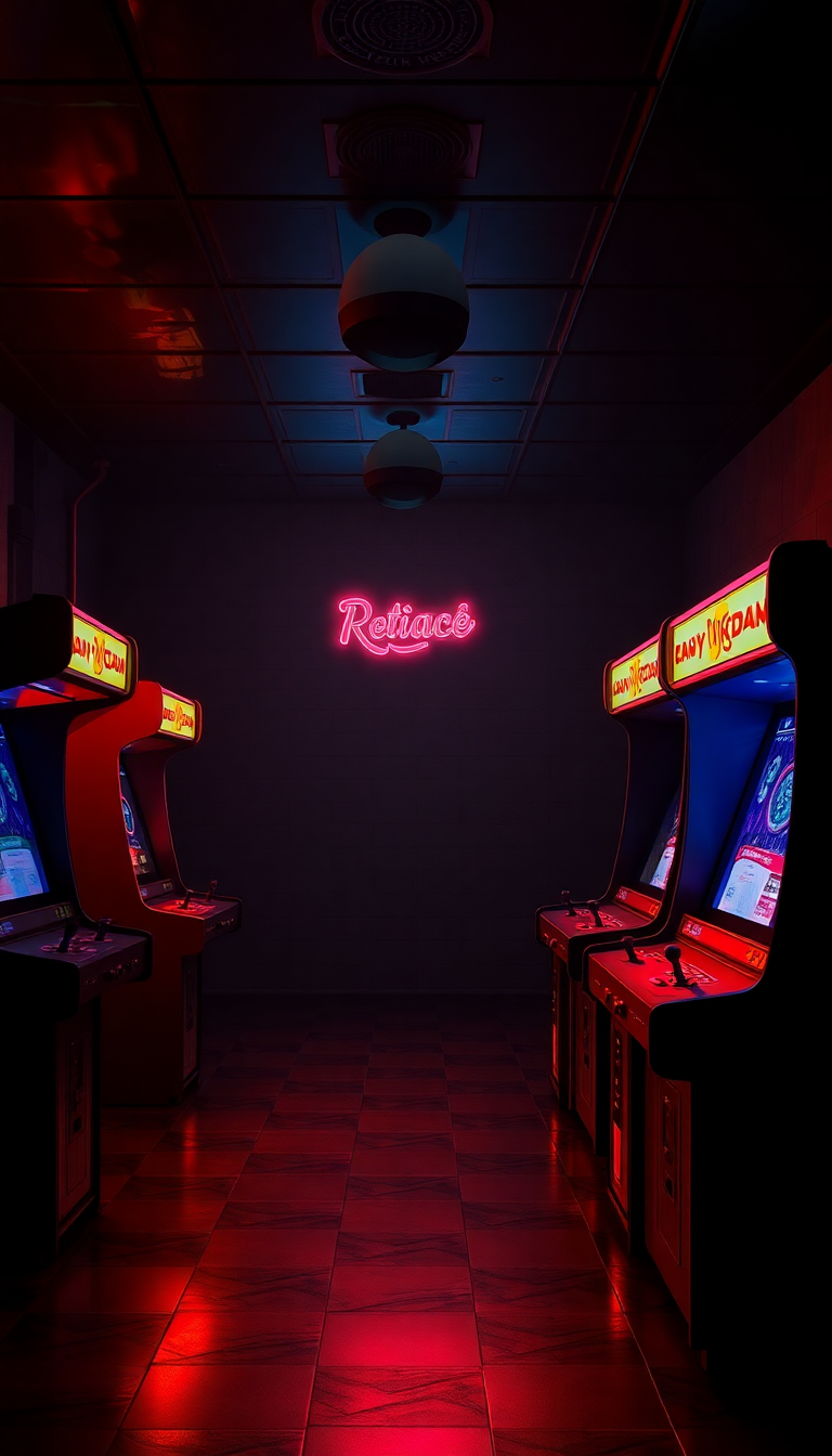 Futuristic Magnificent Old Arcade Machines Wallpaper