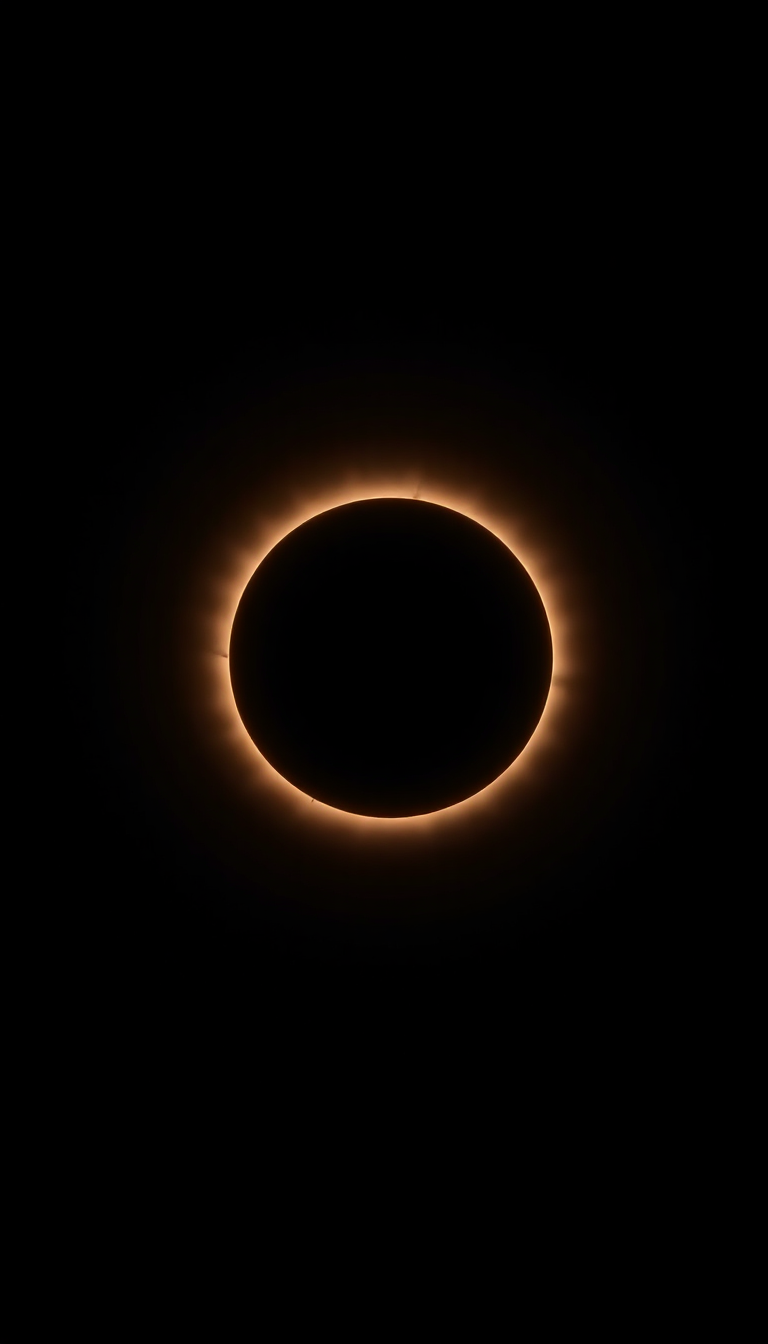 Eclipse Moment Totality Corona Dark Photorealistic Wallpaper