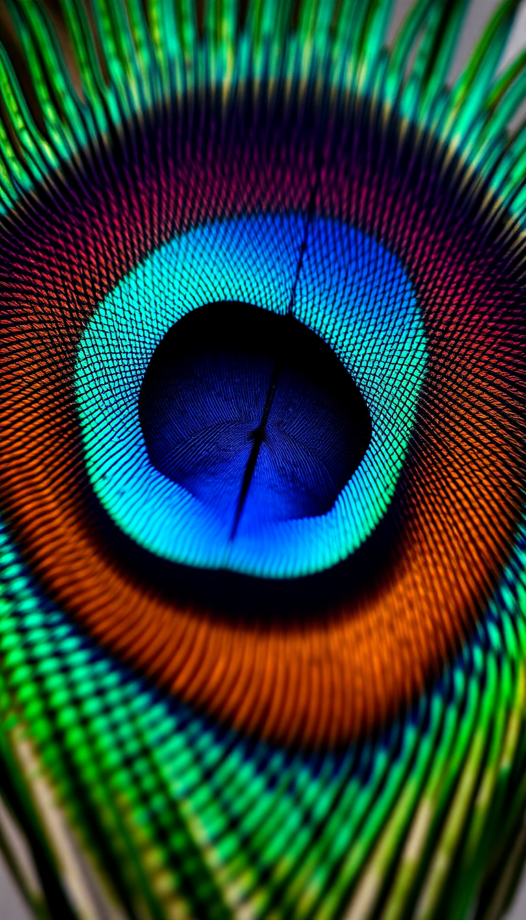Peacock Feather Macro Iridescent Eye Photorealistic Wallpaper