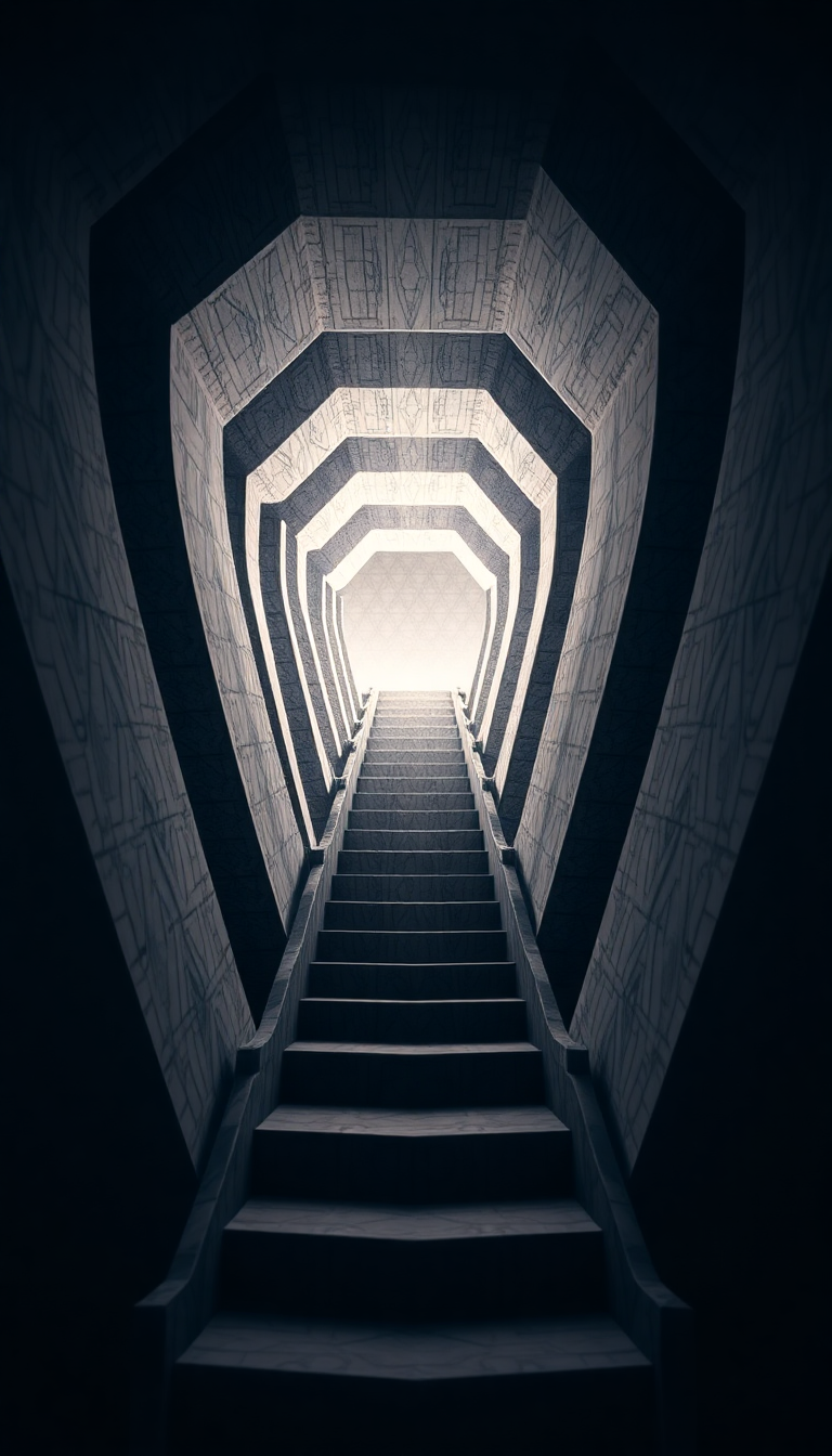 Gothic Raw Impossible Geometry Escher Wallpaper