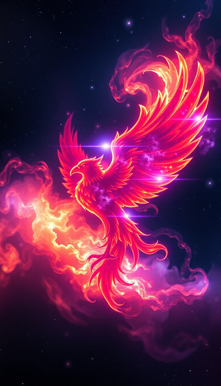 Digital art Chromatic Shaped Like Phoenix Wallpaper