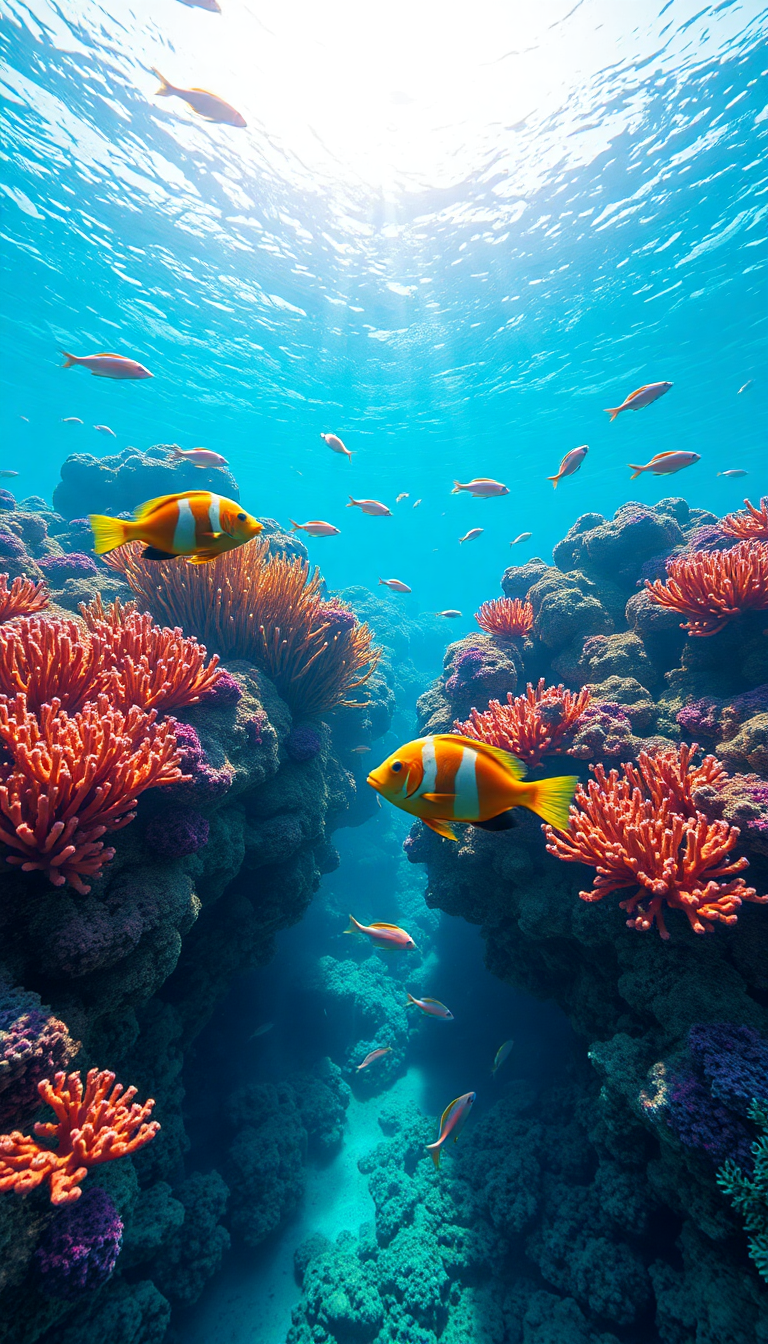 Vibrant Fish Tropical Paradise Nature Premium Wallpaper