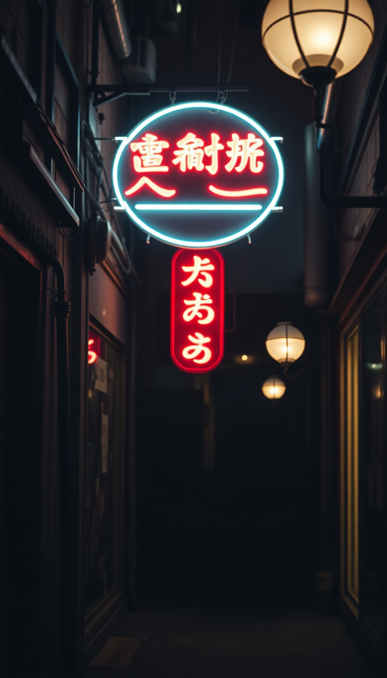 Neon Sign Flickering Dark Alley Noir Aesthetic Version Wallpaper
