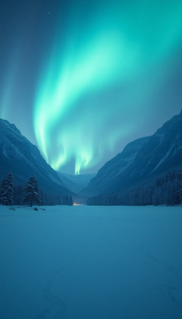Photorealistic Ornate Northern Lights Over Wallpaper
