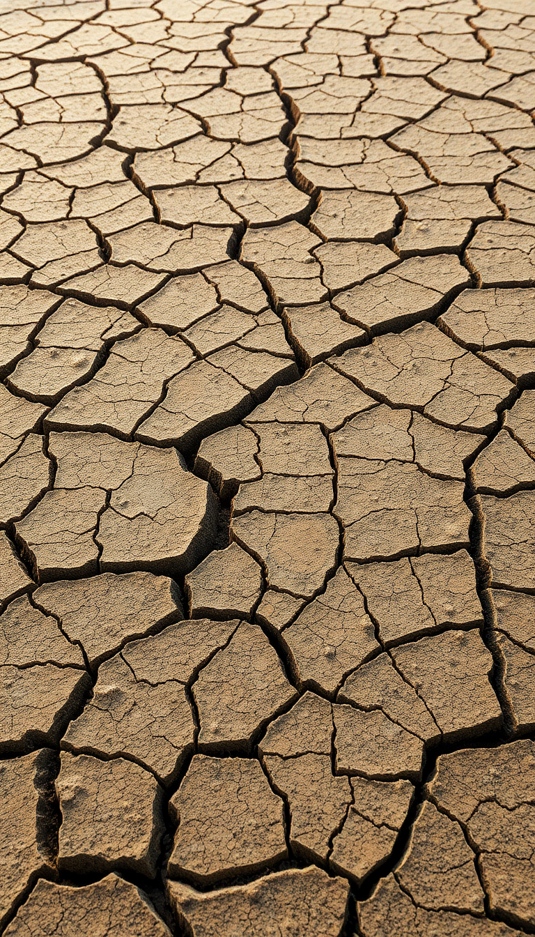 Photorealistic Cool Earth Drought Pattern Wallpaper