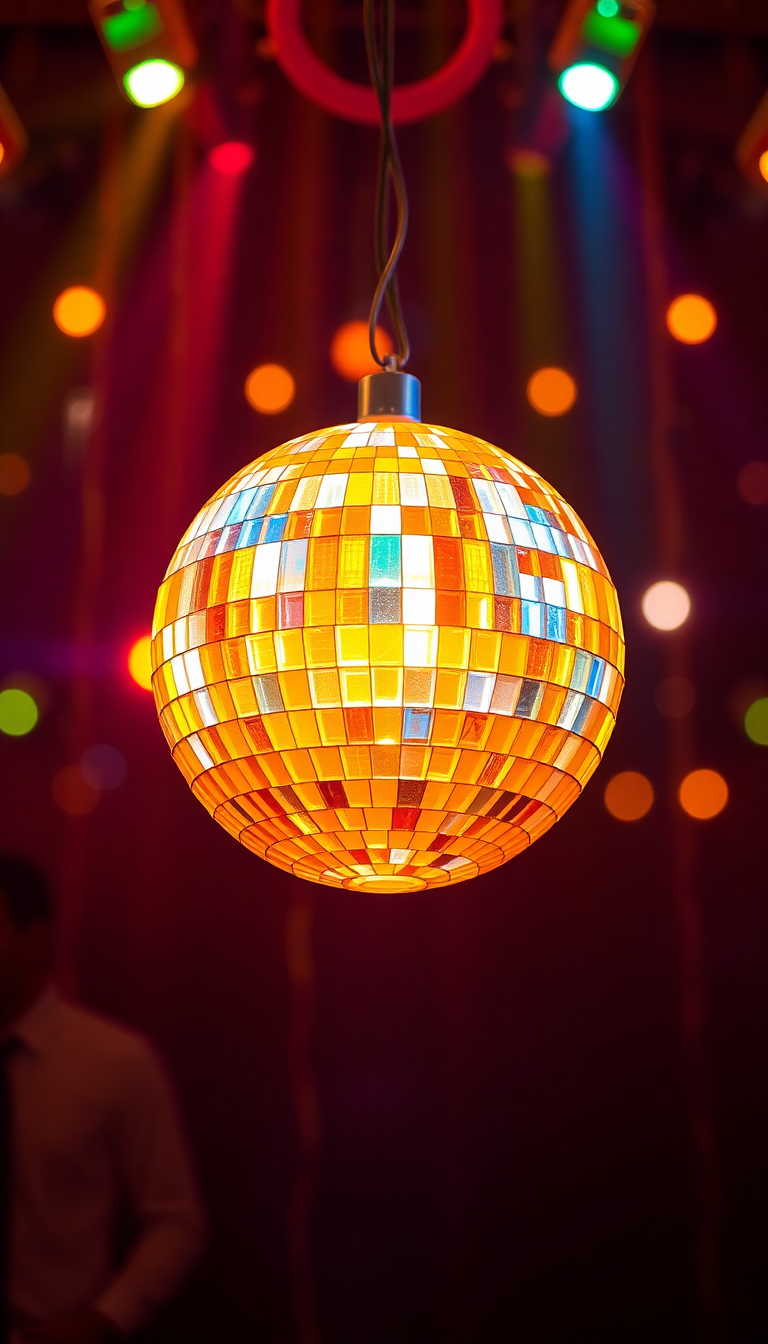 Fiery Elegant 70s Disco Ball Wallpaper