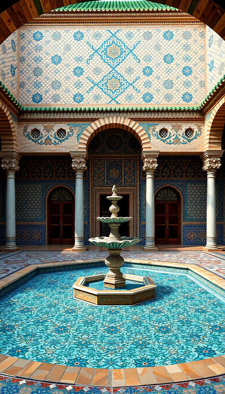 Ornate Moroccan Tiles Mosaic Photorealistic Wallpaper