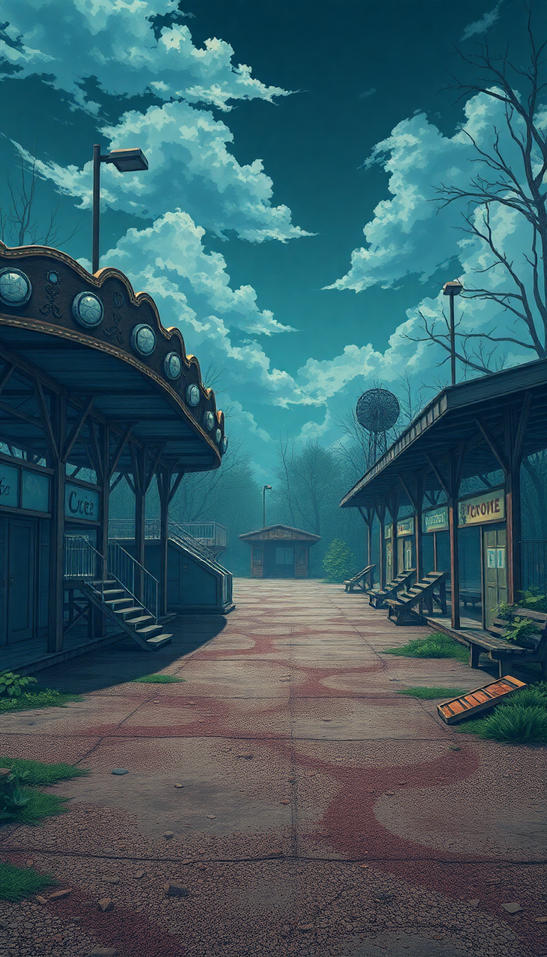 Anime Frozen Abandoned Amusement Park Wallpaper