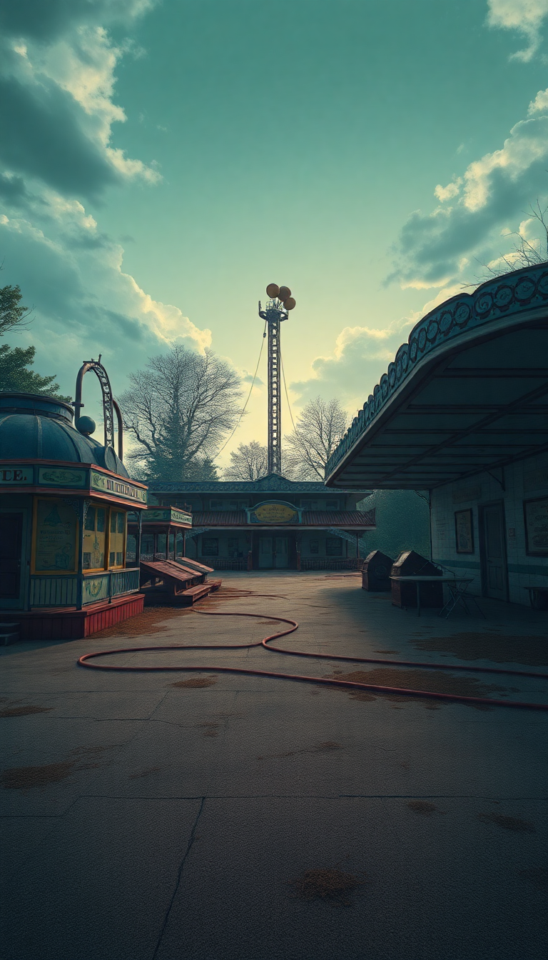 Opulent Eerie Anime Park Amusement Anime Wallpaper