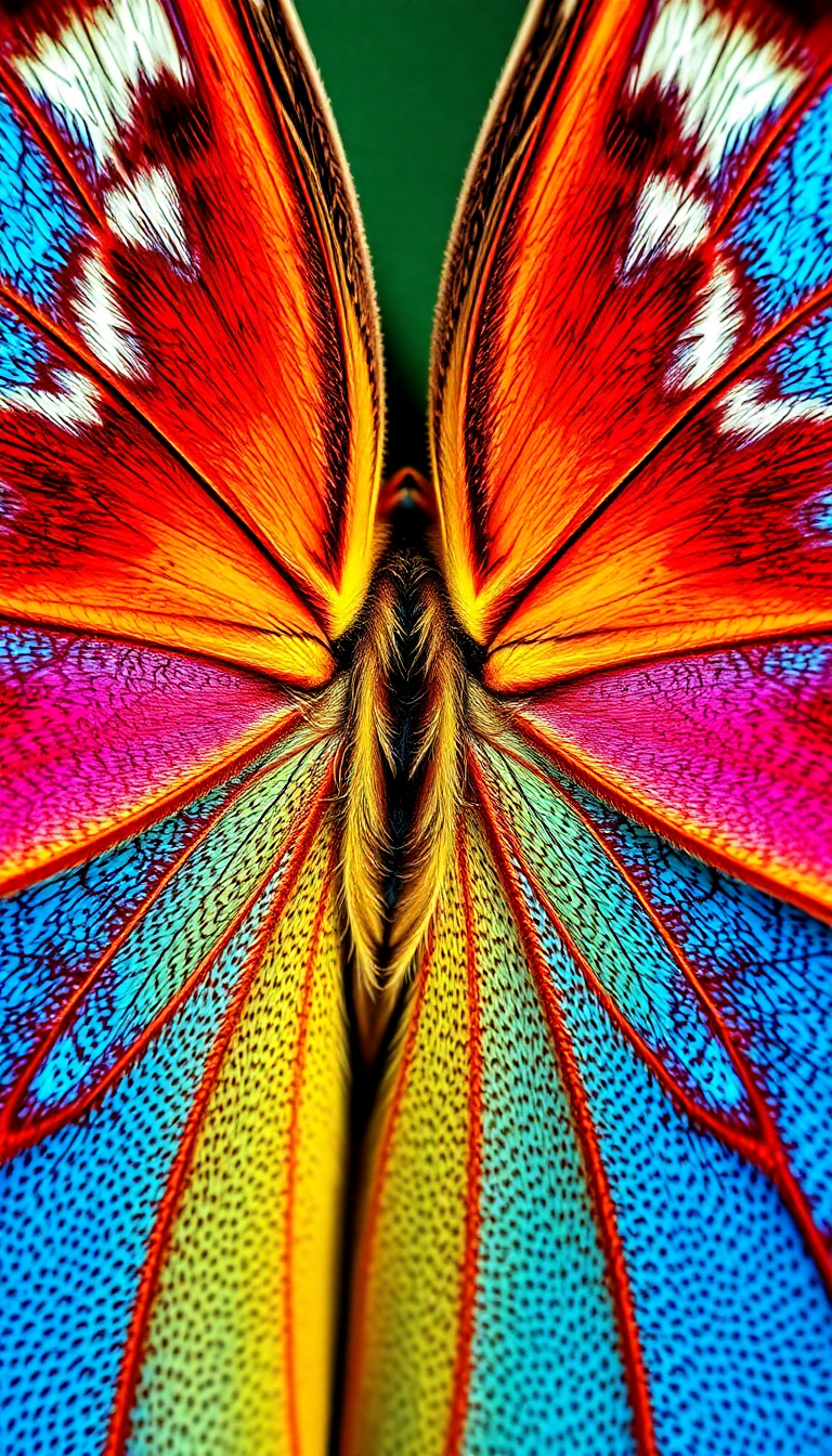 Butterfly Wing Macro Scales Colorful Photorealistic Wallpaper