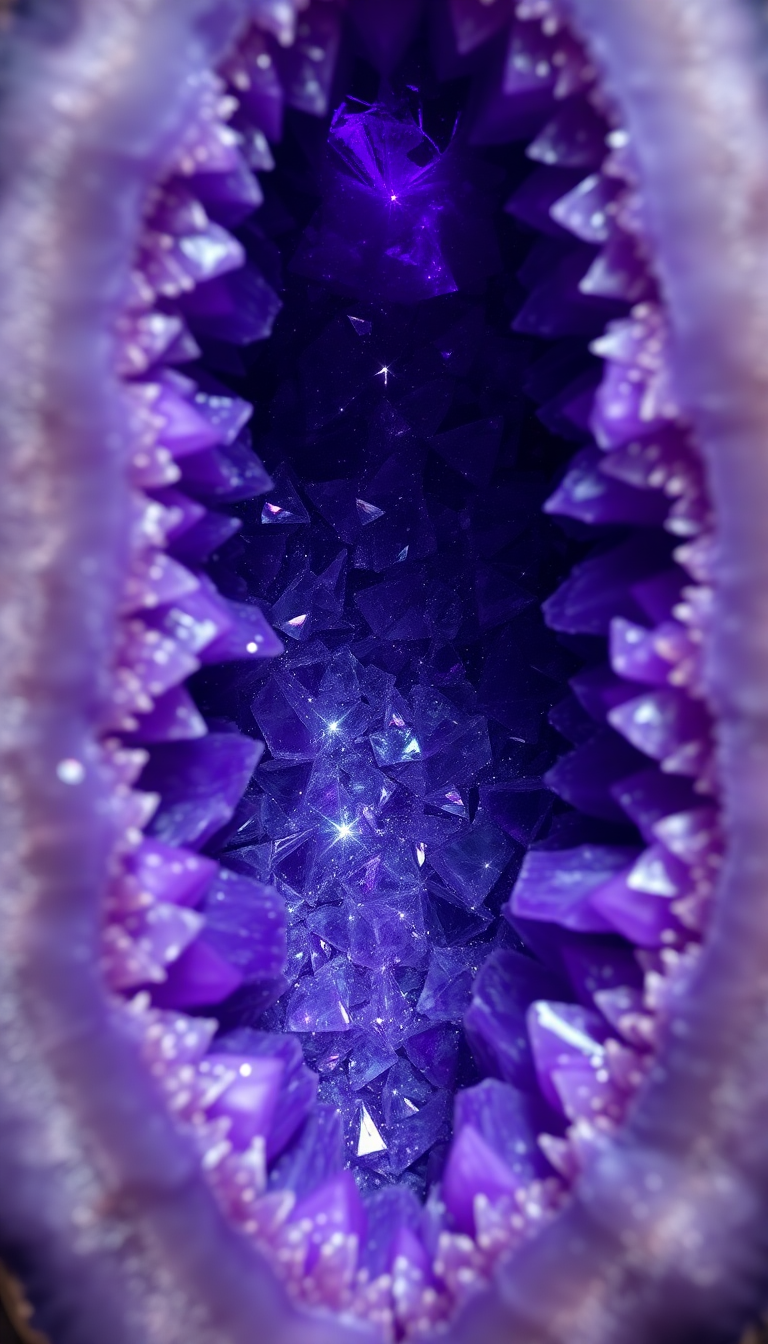 Whimsical Bold Geode Crystal Interior Wallpaper