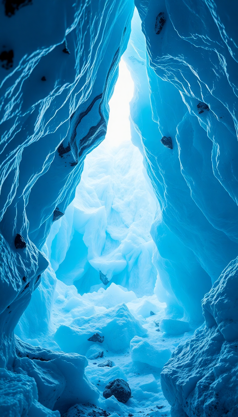 Mystic Glacial Cave Crystal Photorealistic Wallpaper