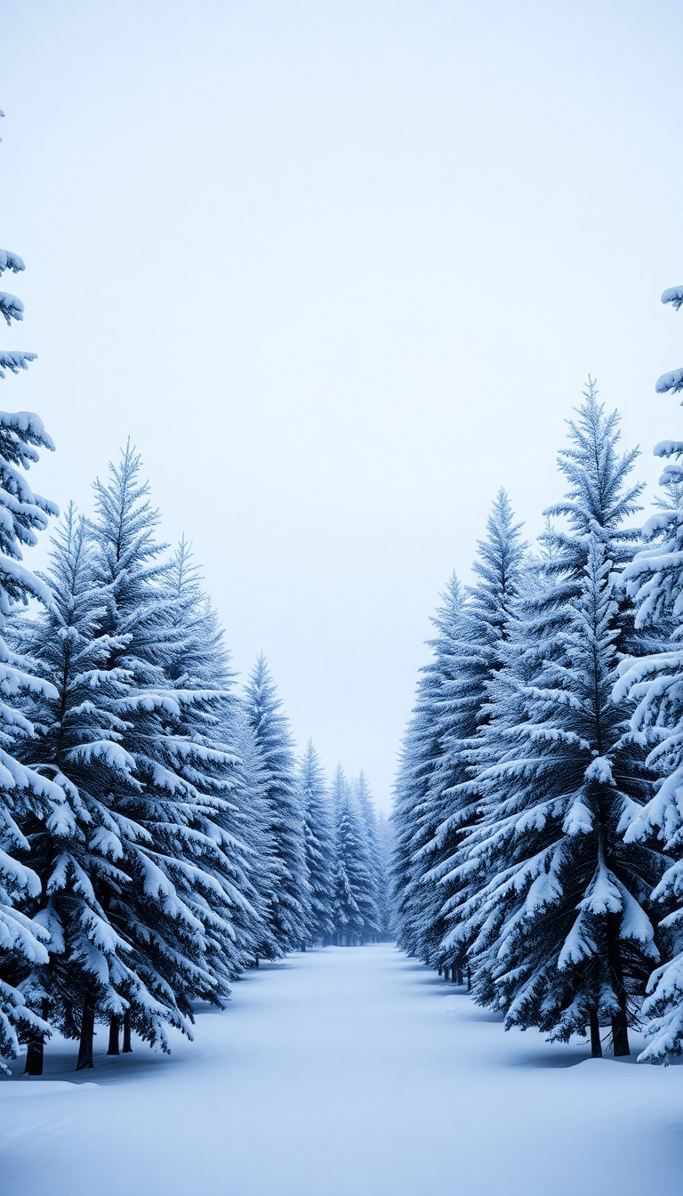 Alpine Trees Pine Snow First Photorealistic Wallpaper