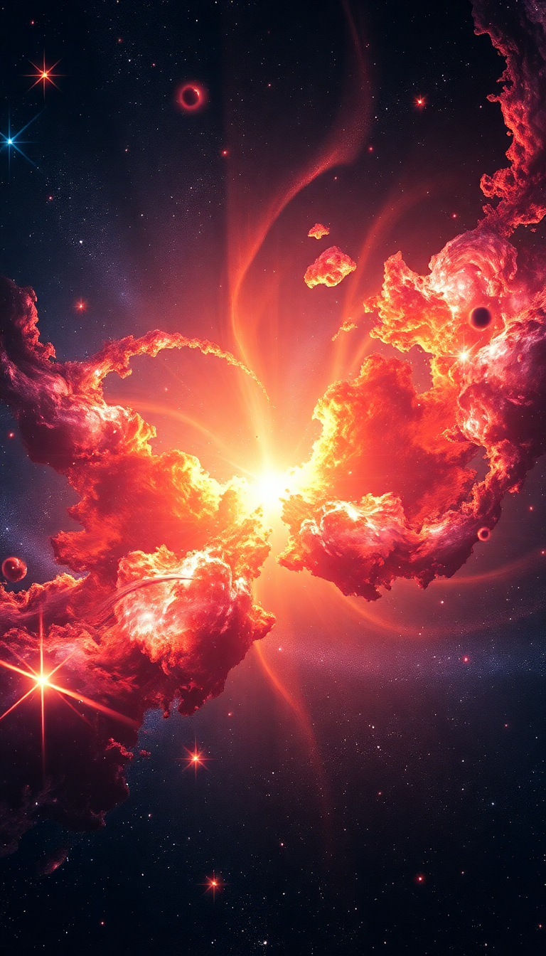 Noble Colliding Creating Stars Explosion Digital art Wallpaper