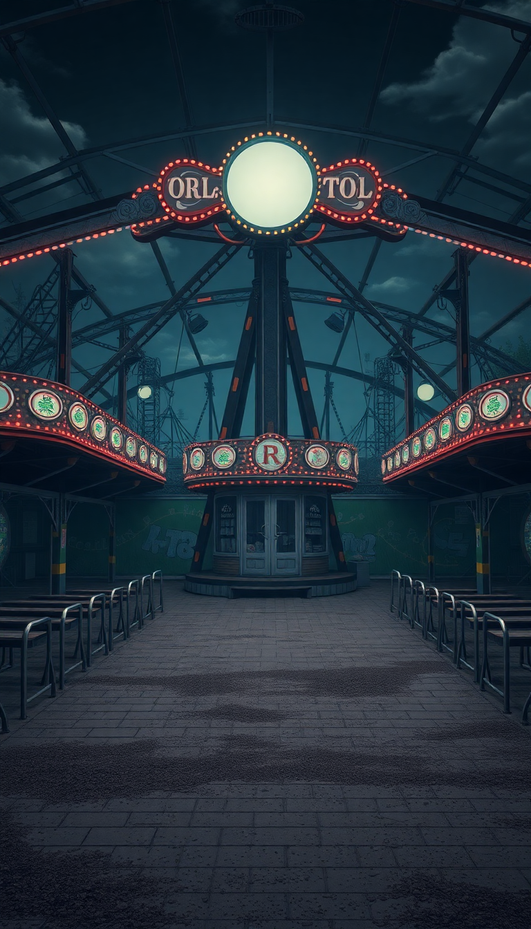 Abandoned Amusement Park Golden HD Wallpaper