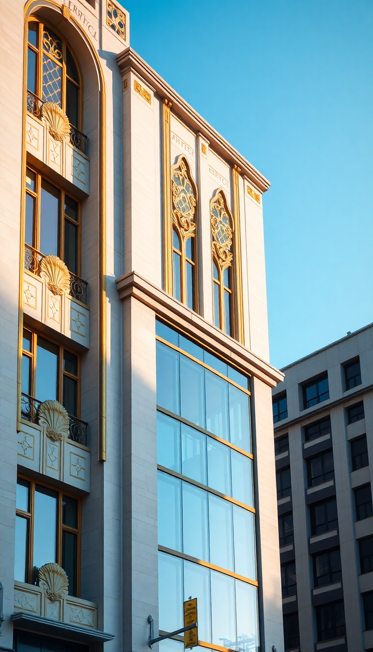 Elegant Art Building Geometric Details Photorealistic Wallpaper