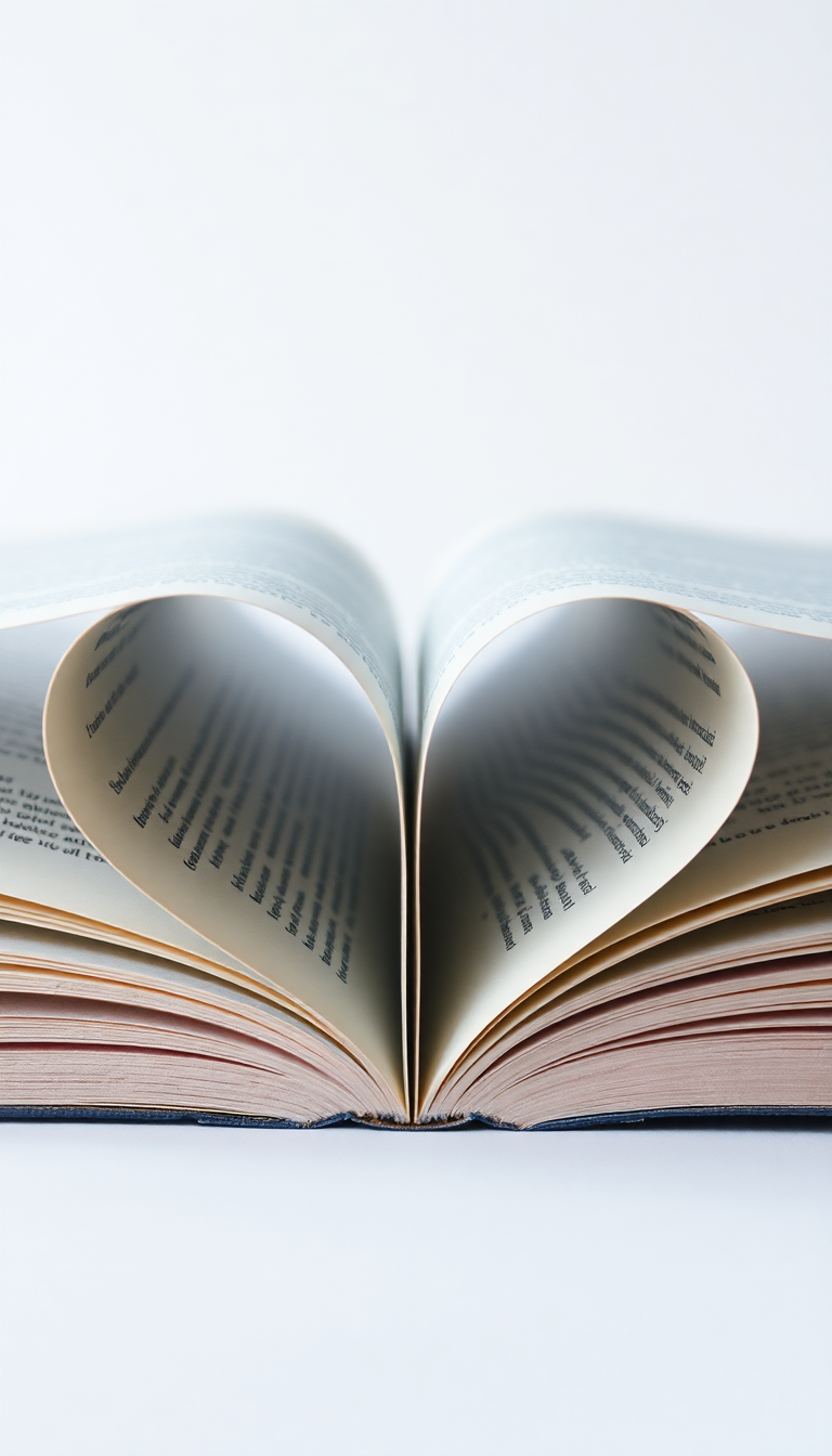 Pristine Futuristic Book Pages Heart Wallpaper