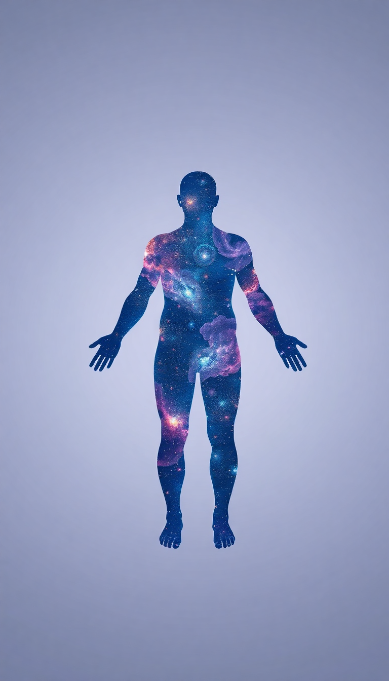 Person Made Galaxies Cosmic Human Form Digital art 4K Wallpaper