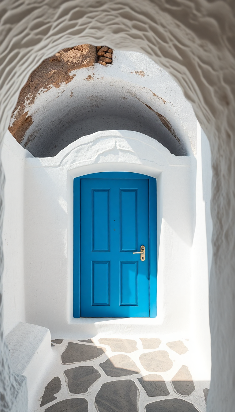 Dynamic Cave Santorini Walls Door Photorealistic Wallpaper
