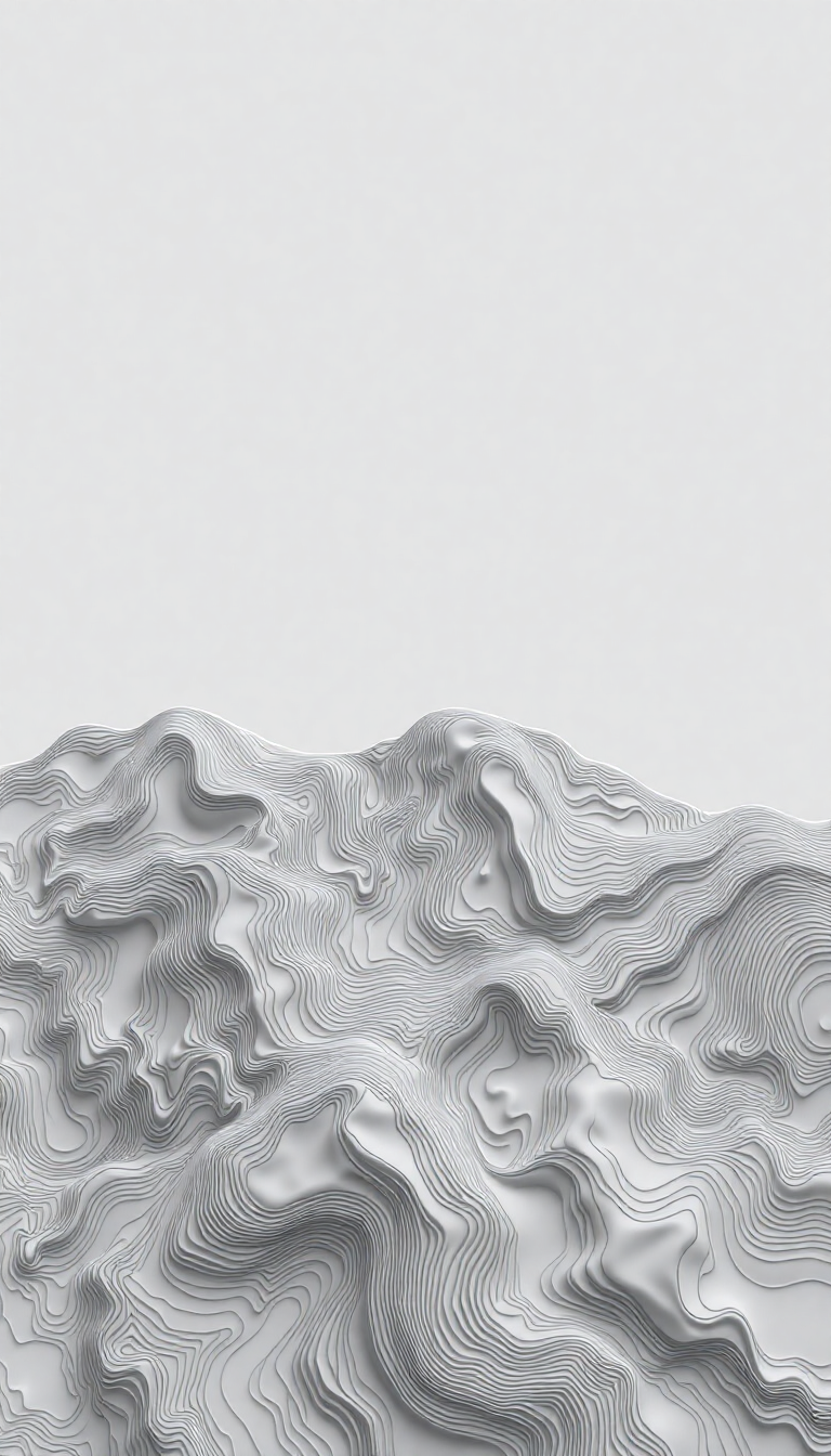 Subtle Metallic Topographic Lines Flowing Wallpaper