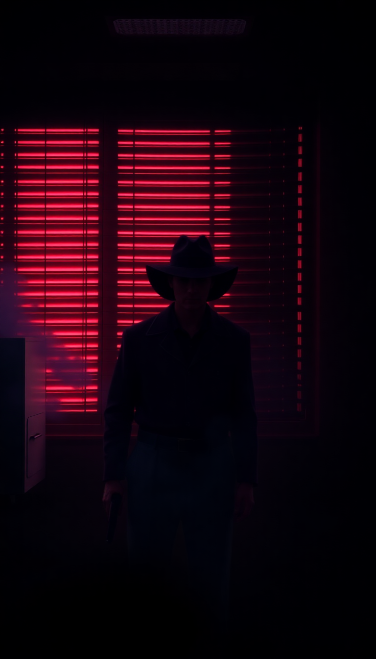 Lunar Matte Noir Detective Office Wallpaper