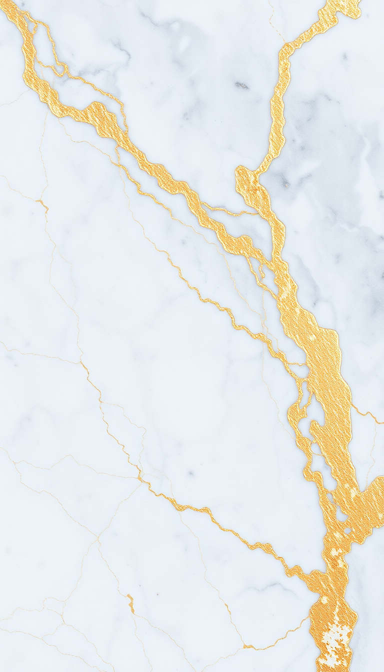 Wild Marble White Veins Photorealistic Wallpaper