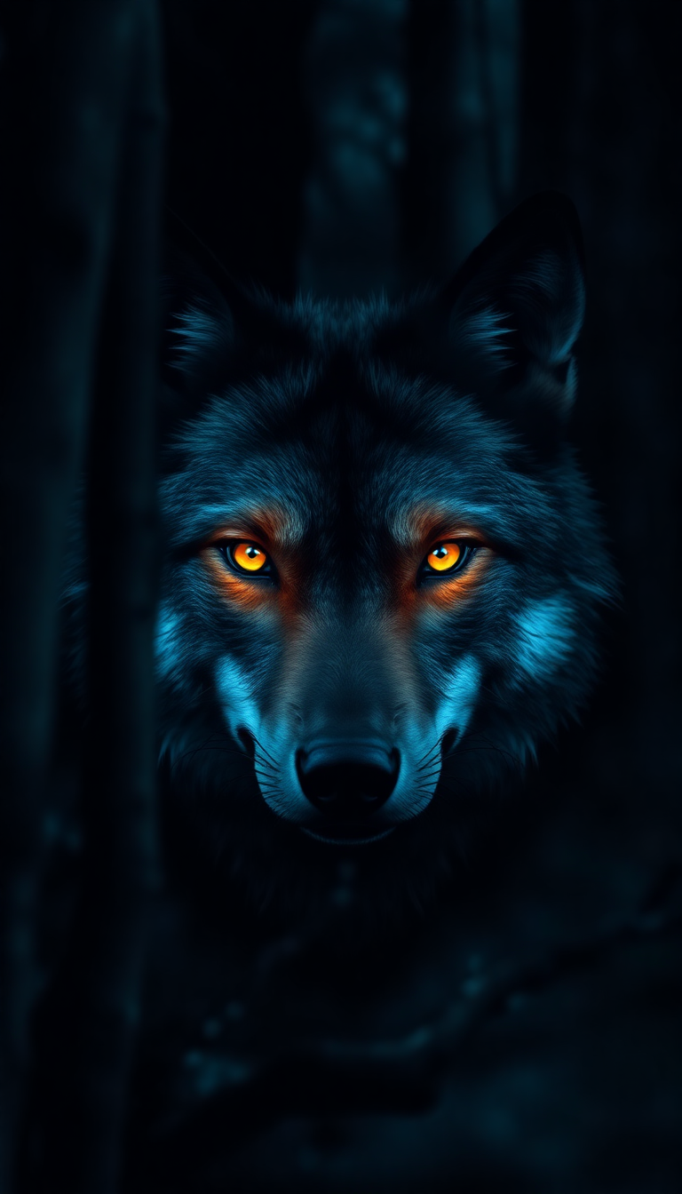 Dark Opulent Wolf Eyes Glowing Wallpaper