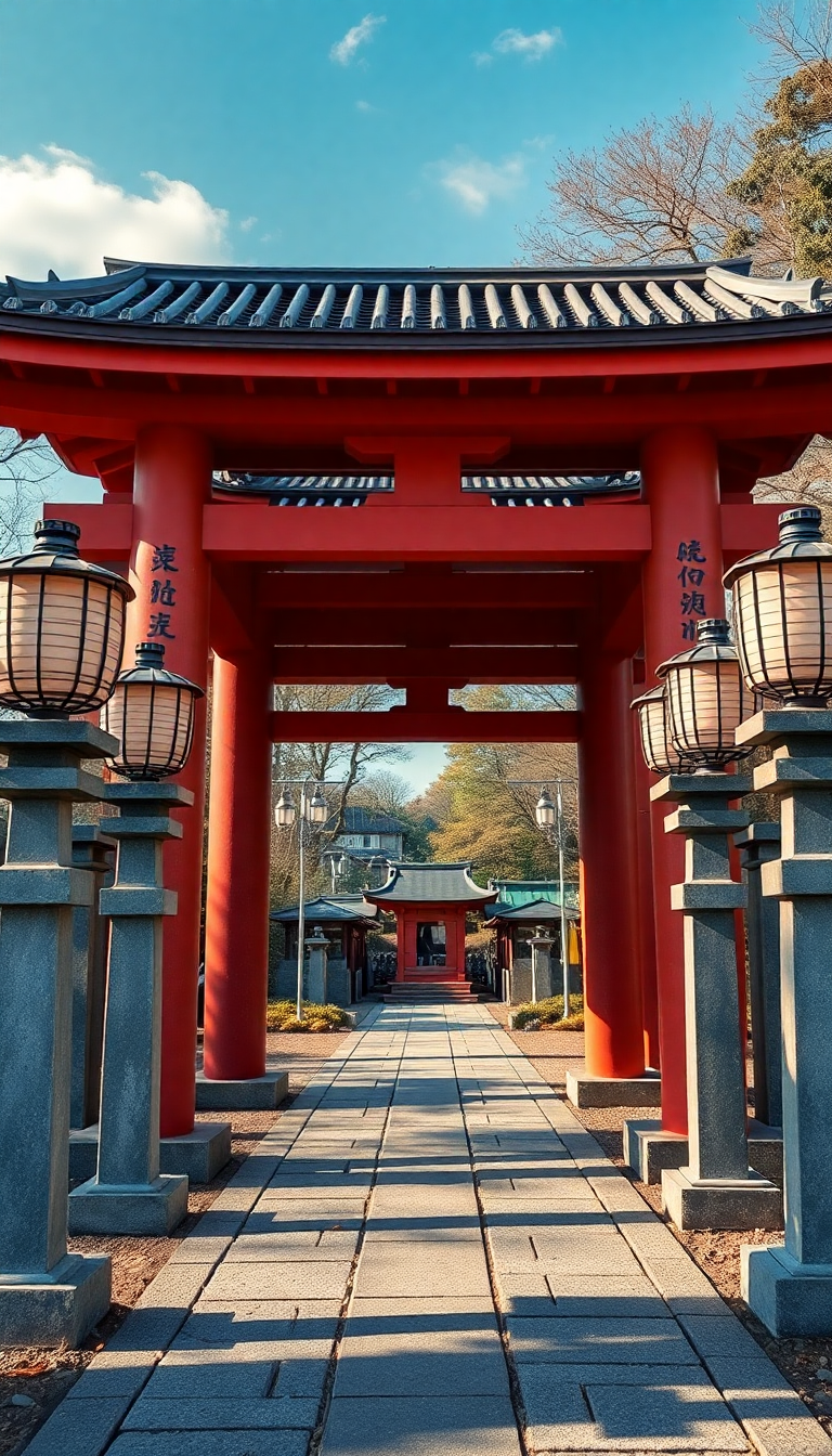Photorealistic Intense Temple Gate Torii Wallpaper