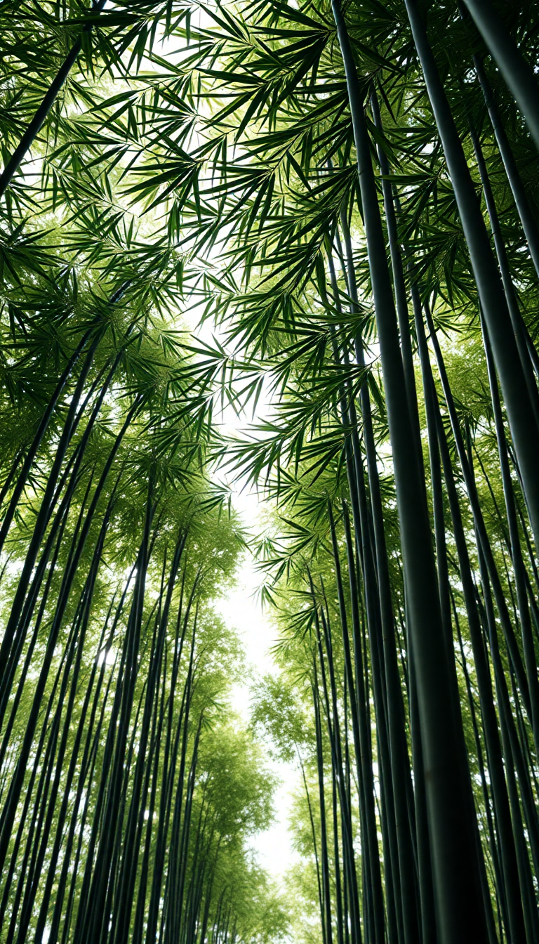 Infinite Abstract Bamboo Grove Swaying Wallpaper