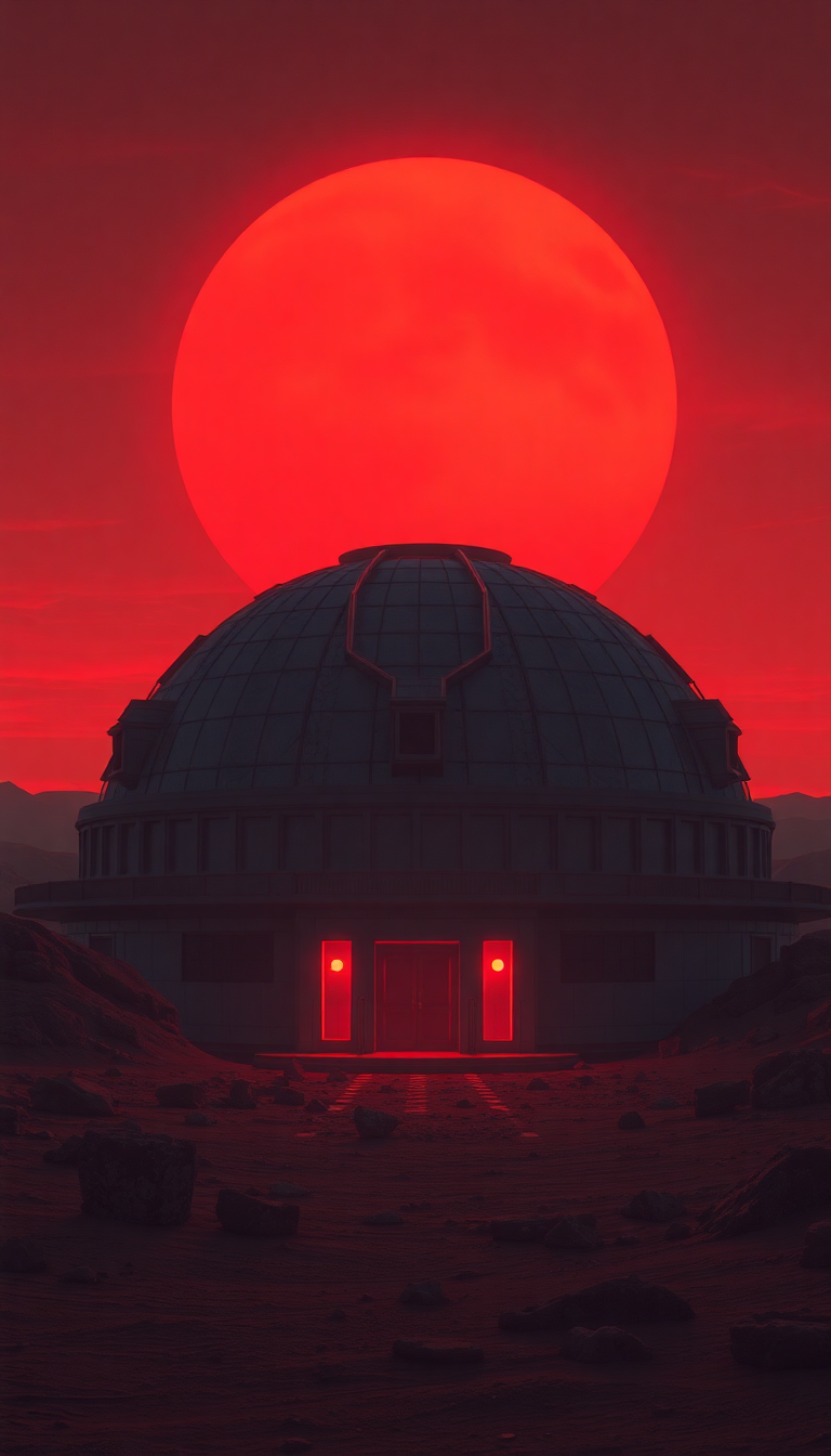 Mars Colony Dome At Sunset Digital art Wallpaper