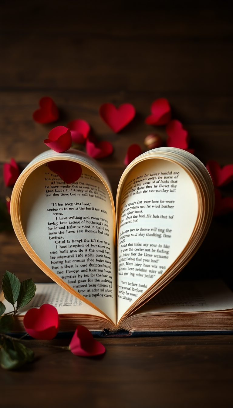 Book Pages Heart Shape Romantic Aesthetic Wallpaper