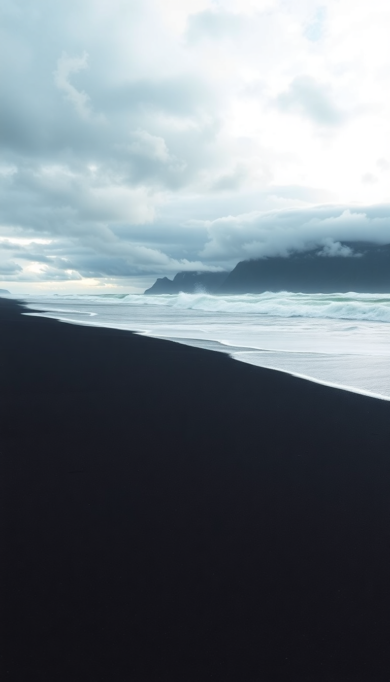 Nature Sharp Icelandic Black Sand Wallpaper